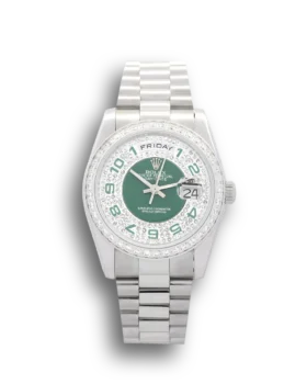 Replica Rolex Day-Date Green and Silver Dial 118346