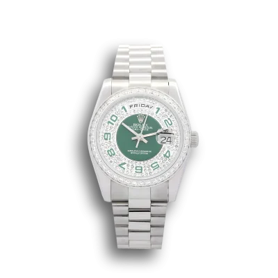 Rolex Day-Date Green and Silver Dial 118346