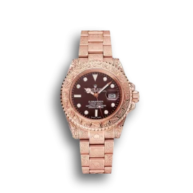 Super Clone Rolex Submariner Skull Limited Edition Brown Dial Rose Gold Case And Bracelet 1454087