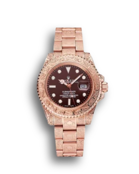 Replica Rolex Submariner Skull Limited Edition Brown Dial Rose Gold Case And Bracelet 1454087