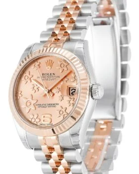 Fake Rolex Datejust Mid-Size Pink Floral Dial 178271