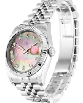 Fake Rolex Datejust Pearl Black-Diamond Dial 116234