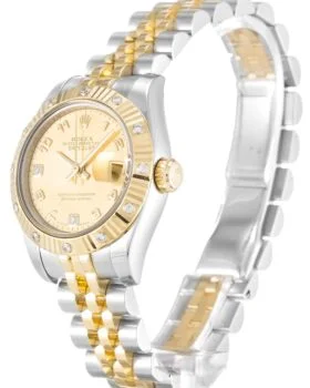 Fake Rolex Datejust Lady Pearl-Champagne Diamond Dial 179313