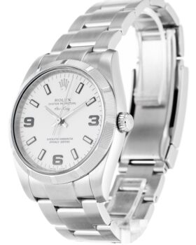 Fake Rolex Air-King White Quarter Arabic 114210