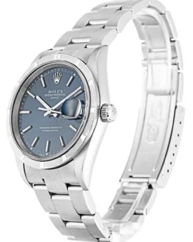 Fake Rolex Oyster Perpetual Date 34mm Blue 15210
