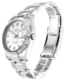 Fake Rolex Oyster Perpetual Date 34mm Silver 115210