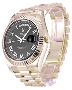 Fake Rolex Day-Date II Black Dial 218235