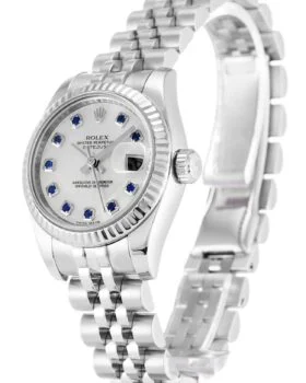 Fake Rolex Datejust Lady Pearl-White & Sapphire Dial 179174