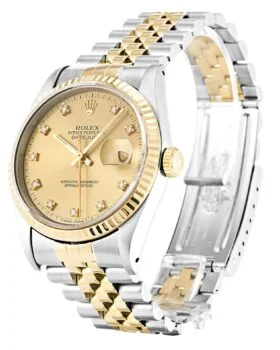 Fake Rolex Datejust Champagne Diamond Dial 16233