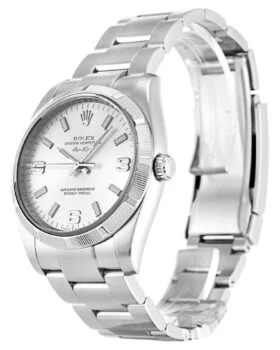 Fake Rolex Air-King Silver Quarter Arabic 114210