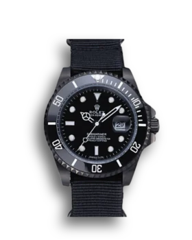Replica Rolex Submariner Pro-Hunter Black Fabric Strap Black Dial