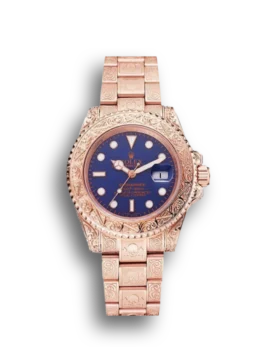 Replica Rolex GMT Master II Gold Colored Ceramic Bezel Brown Dial Watch