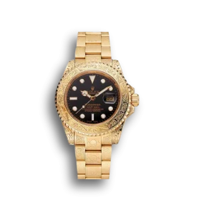 Super Clone Rolex Submariner Skull Limited Edition Black Dial Gold Case And Bracelet 1454071