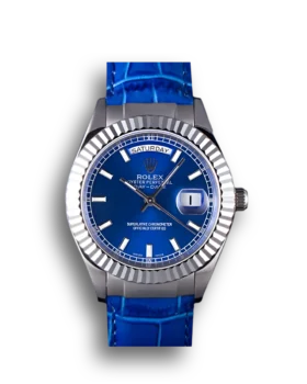 Replica Rolex Day-Date Oyster Collection Blue Leather Band 621490