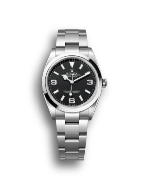 Replica Rolex Explorer Stainless Steel Bezel Black Dial 42002
