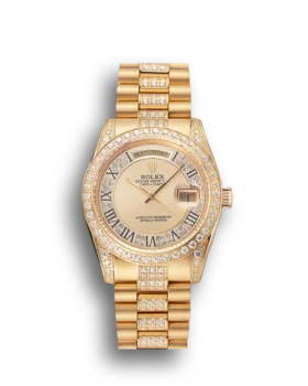 Replica Rolex Day-Date Diamond Pave Gold Dial Gold Diamond Bracelet 1453954