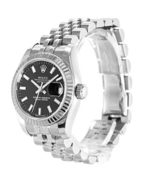 Fake Rolex Datejust Black Ladies 179174