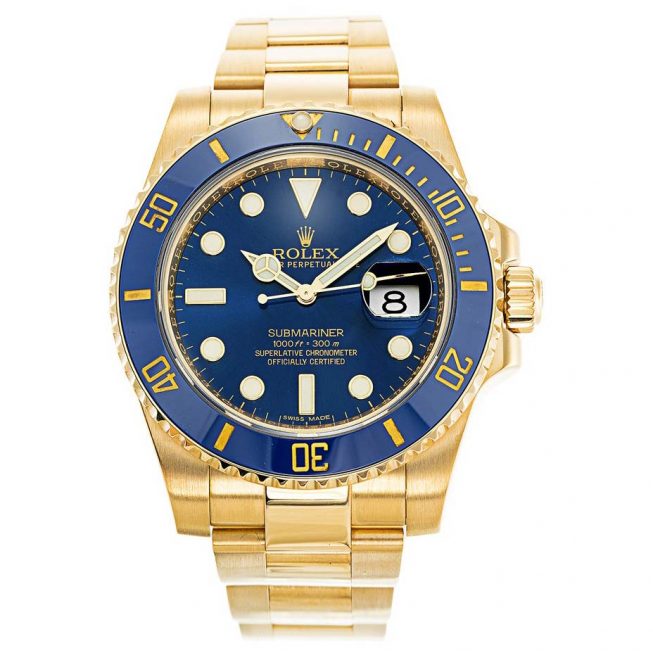 Rolex Submariner Cadran Bleu Or 116618LB