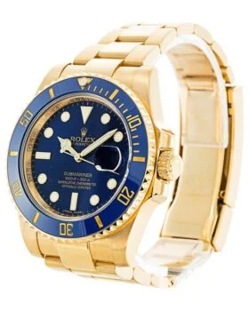 Fake Rolex Submariner Blue Dial Gold 116618LB