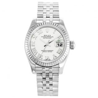rolex datejust roman numerals white face