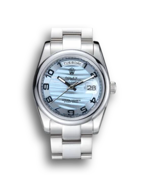 Replica Rolex Day-Date Polished Silver Bezel White Dial 7470