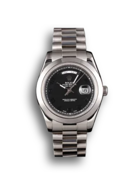 Replica Rolex Day-Date Stainless Steel Bracelet Black Dial 80294