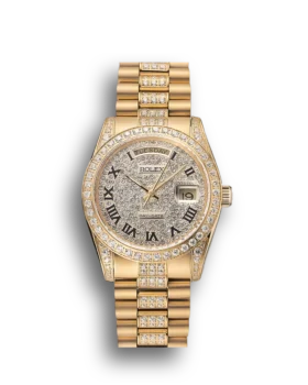 Replica Rolex Day-Date Diamond Pave Dial Gold Diamond Bracelet 1453956