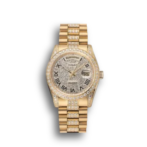 Super Clone Rolex Day-Date Diamond Pave Dial Gold Diamond Bracelet 1453956