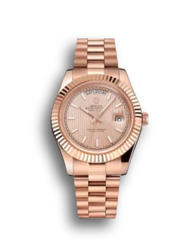 Replica Rolex Day-Date 40 Rose Gold Etched Dial Rose Gold Case And Bracelet