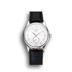 Super Clone Rolex Cellini White Dial Stainless Steel Case Black Leather Strap