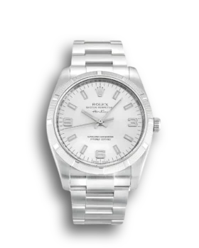 Rolex Air-King Silver Quarter Arabic 114210