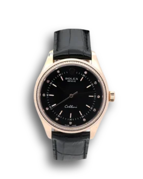 Rolex Cellini 4233 Black (Yellow Gold set with Diamonds)