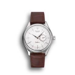 Rolex Cellini White Dial Stainless Steel Case Brown Leather Bracelet 622723
