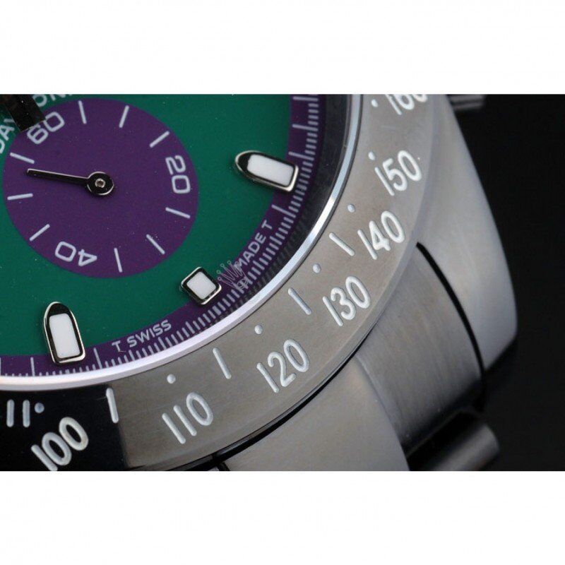 Best Quality Rolex Daytona Black Ion Plated Tachymeter Black Stainless Steel Strap Green Dial 80246