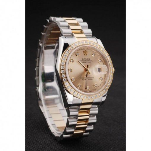 Diamond studded 18k yellow gold bezel