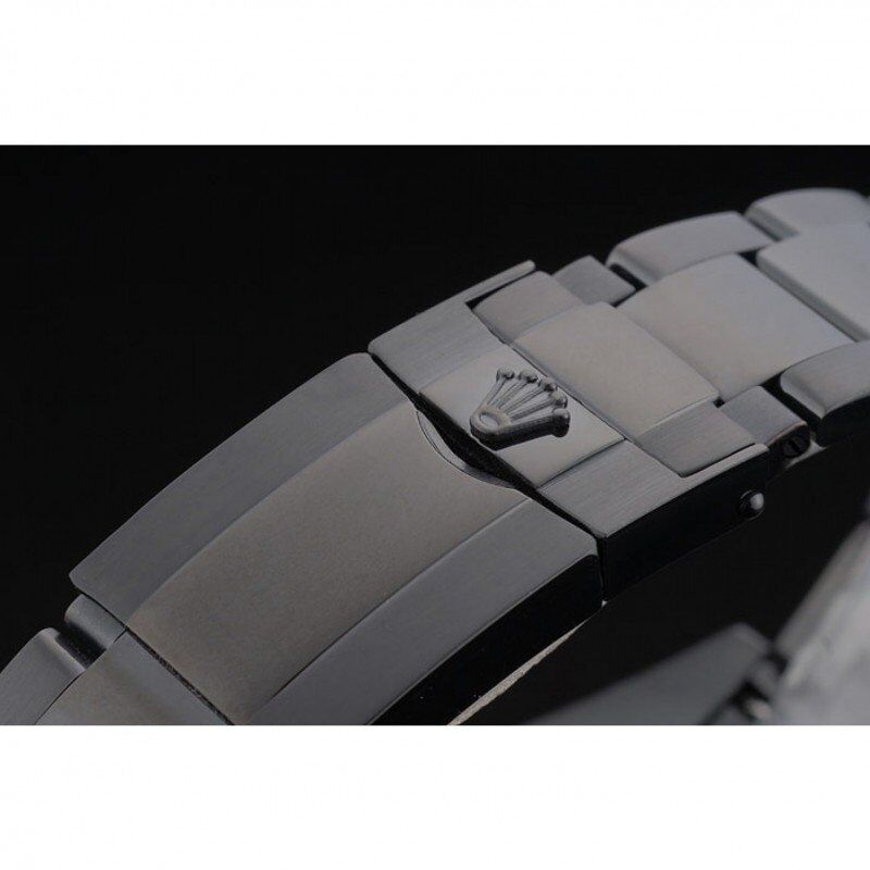 Clone Rolex Daytona Black Ion Plated Tachymeter Black Stainless Steel Strap Green Dial 80246