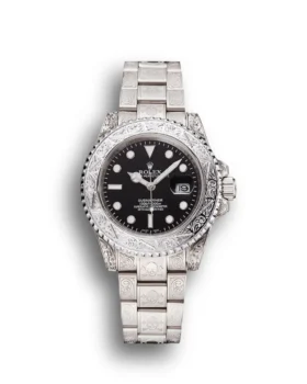 Replica Rolex Submariner Skull Limited Edition Black Dial White Case And Bracelet 1454093