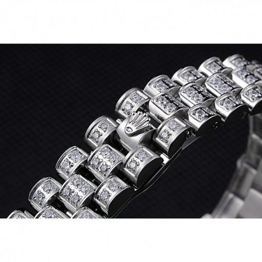 Diamond encrusted polished stainless steel bezel