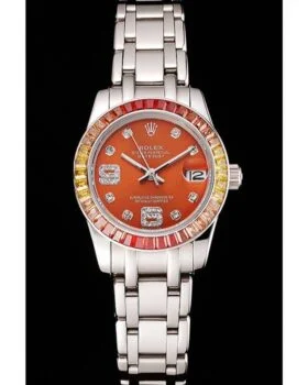 Fake Rolex Datejust Pearlmaster 39 Cognac Dial Stainless Steel Case And Bracelet