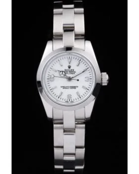 Fake Rolex Explorer Polished Stainless Steel White Dial 98088