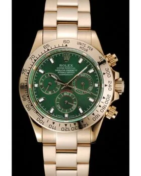 Fake Rolex Cosmograph Daytona Green Dial Rose Gold Case And Bracelet 1454244