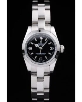 Fake Rolex Explorer Polished Stainless Steel Black Dial 98089