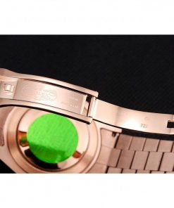 18k rose-gold plated ribbed bezel