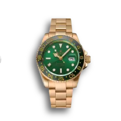 Super Clone Rolex GMT Master II Green Dial And Bezel Gold Case And Bracelet 1453750