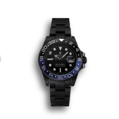 Super Clone Rolex GMT Master II Black Dial Blue And Black Bezel Black PVD Case And Bracelet PR18239
