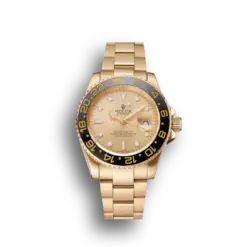Super Clone Rolex GMT Master II Gold Dial Black Bezel Gold Case And Bracelet 1453749