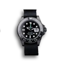 Super Clone Rolex GMT Master II Pro-Hunter Black Fabric Strap Black Dial
