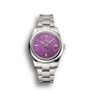 Rolex Oyster Perpetual Red Grape Dial Stainless Steel Case And Bracelet