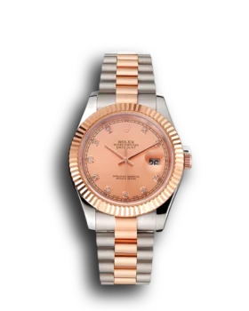Replica Rolex Datejust Rose Gold Dial And Bezel Stainless Steel Case Two Tone Bracelet