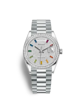 Replica Rolex Day-Date 128396TBR 36mm Diamond-paved